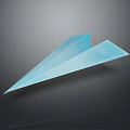 Blue Paper Airplane On Dark Background With Smooth Surface And Clear Reflection 3d model