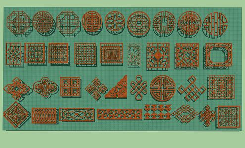 New Chinese-style openwork window 3d model