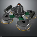 Industrial Mechanical Device With Red Top Metal Bases Green Gaskets And Yellow Edges