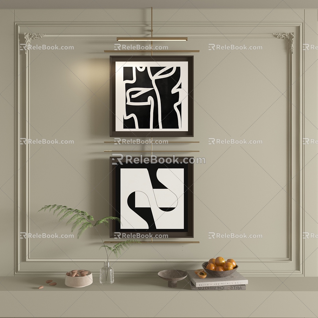 Modern abstract decorative painting 3d model