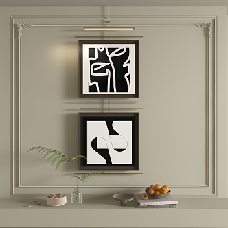 Modern abstract decorative painting 3d model