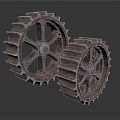 Industrial Metal Gear Equipment Featuring Two Large Spur Gears With Mechanical Teeth And Durable Structure