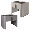 Elegant Modern Decorative Cabinet With Light Gray Finish And Brass Handles