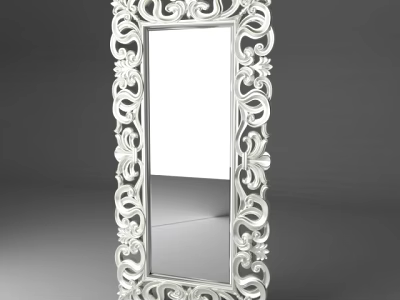 Ornate Decorative Mirror With Intricate Carved Frame And Elegant Design 3d model