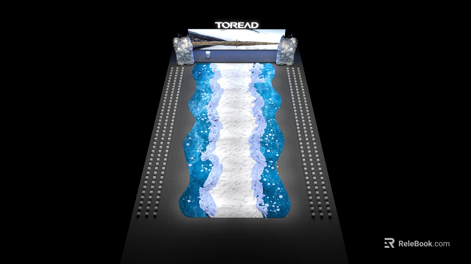 TORREAD Crystal Chandelier In Elegant Display With Blue White Decorative Elements 3d model 
