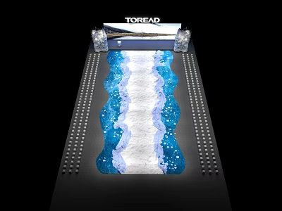 TORREAD Crystal Chandelier In Elegant Display With Blue White Decorative Elements 3d model