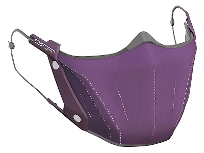 Custom Purple Face Mask With Fitted Design And Comfortable Ear Loops 3d model