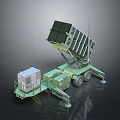 Military Mobile Missile Launch System With Trailer Chassis Tilted Launch Rack And Control Cabin 3d model