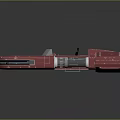 Red Cosmic Spaceship Design With Transparent Canopy And Engine Modules 3d model
