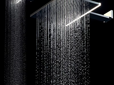 Rainfall Shower Head with Powerful Water Flow and LED Lighting for Modern Luxury Bathroom 3d model