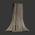 Natural Wooden Stone Tree Stump Sculpture With Textured Base For Home Decor