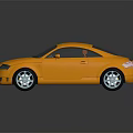 Yellow Audi Sports Car Model With Sleek Body Design Shiny Wheels And Reflection