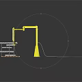 Yellow Robotic Arm System Handling Metal Tubes And Wooden Pallet