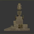 Scenic Ancient Stone Tower Structure With Steps Archway And Carved Details