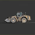 Yellow Construction Loader With Front Bucket On Gravel Ground For Work 3d model