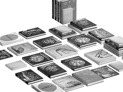 Modern Books Black and White Books Book Ornaments Bookshelf Book Ornaments Combination of Foreign English Books model