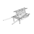 Rustic Wooden Garden Cart With Wheel And Frame For Outdoor Decor