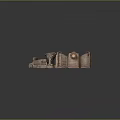 Vintage Wooden Train Model Featuring Detailed Engine And Carriage Components