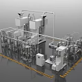 Industrial Production Line Equipment With Stainless Steel Tanks Piping And Mechanical Units