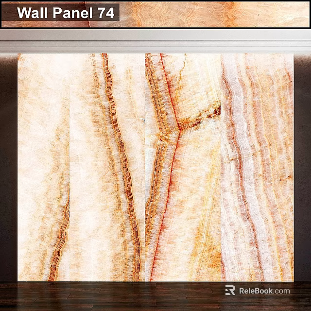 Natural Marble Texture Wall Decor With Beige Brown Red Stripes Design 3d model