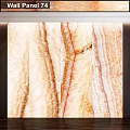 Natural Marble Texture Wall Decor With Beige Brown Red Stripes Design 3d model