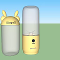 Cute Mini Kitchen Blenders With Rabbit Ear Design And Yellow Transparent Bodies