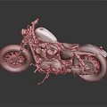 Vintage White and Black Motorcycle With Shiny Engine and Classic Black Wheels