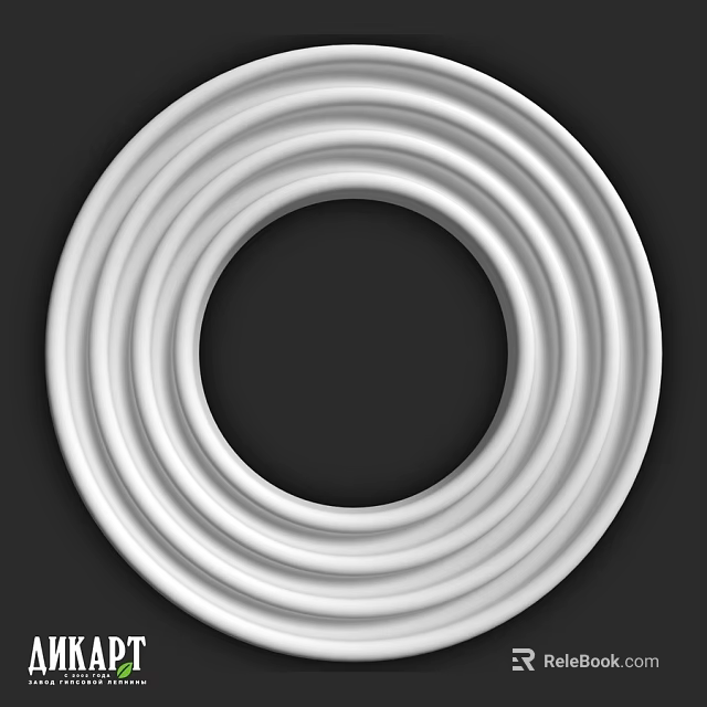 White Circular Decorative Architectural Component With Multi Layered Ring Design 3d model 