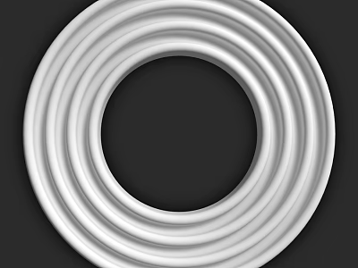 White Circular Decorative Architectural Component With Multi Layered Ring Design 3d model