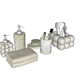 Stylish Bathroom Daily Wash Essentials Including Soap Dispensers Tissue Box Towel And Toothbrush Holder