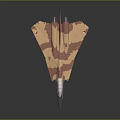 Fighter Jet Model With Brown Beige Camouflage Paint And JH15 Marking On Black Background