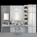 Modern Table and Chair Combination suit Color Computer Table and Chair 3d model