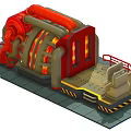 Modern generators Equidistant installation Power plant generators 3d model