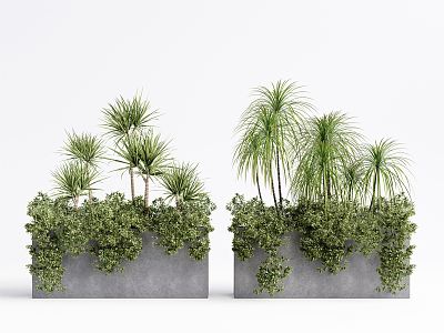 Modern potted plant potted combination 3d model