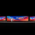 Stage Design With Large Digital Screen Speaker And Colorful Lighting 3d model
