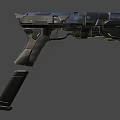 Modern Tactical Black Pistol With Sleek Design Yellow Accents And Ergonomic Grip