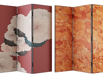 new chinese style screen 3d model