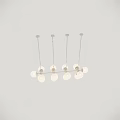 Modern Chandelier With Multiple White Spherical Lights Metal Frame Mounted On Dark Ceiling 3d model