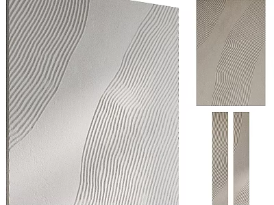 Modern Textile Wall Hanging With Wavy Striped Patterns In Neutral Tones For Home Decor 3d model