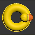 Yellow Inflatable Duck Shaped Swim Ring Water Sports Equipment For Swimming Activities