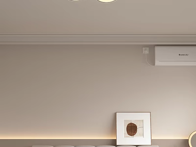 Modern Ceiling Light With Simple Design In Living Room Interior And Decorative Painting 3d model