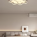 Modern Ceiling Light With Simple Design In Living Room Interior And Decorative Painting