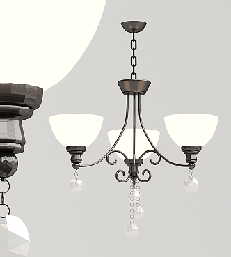 Simple European Chandelier Simple Multi-head Chandelier 3d model