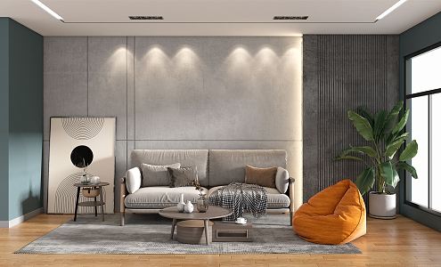 modern living room 3d model