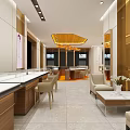 Luxurious Jewelry Store Interior Design Featuring Elegant Display Counters Chandeliers And Comfortable Chairs