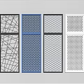 Various Colored Decorative Panels With Grid And Perforated Textures For Interior Design