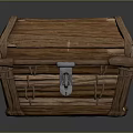 Vintage Wooden Chest With Metal Lock And Decorative Wood Craft Details