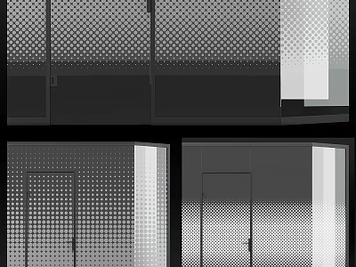 Modern Perforated Room Partition With Grid Pattern For Interior Decoration Spaces 3d model
