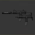 Modern Tactical Firearms Black Design With Detailed Structure And Two Models 3d model