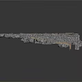 3D Model Of Ancient Stone Bridge With Gray Stones And Wooden Beams